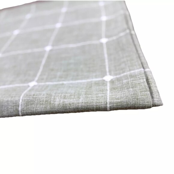 Custom Made Tablecloth Linen Runner Green & White Textile Fabric X- Long - Picture 5 of 6